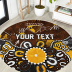 Personalized Hawthorn Hawks Round Carpet Aboriginal Dot Painting Graffiti Style