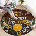 Personalized Hawthorn Hawks Round Carpet Aboriginal Dot Painting Graffiti Style