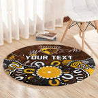 Personalized Hawthorn Hawks Round Carpet Aboriginal Dot Painting Graffiti Style