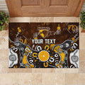 Personalized Hawthorn Hawks Rubber Doormat Aboriginal Dot Painting Graffiti Style