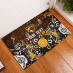Personalized Hawthorn Hawks Rubber Doormat Aboriginal Dot Painting Graffiti Style