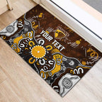 Personalized Hawthorn Hawks Rubber Doormat Aboriginal Dot Painting Graffiti Style