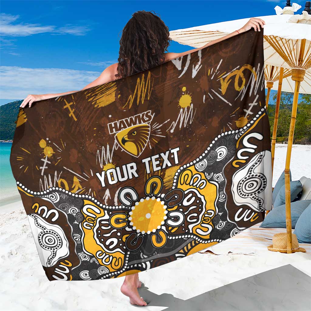 Personalized Hawthorn Hawks Sarong Aboriginal Dot Painting Graffiti Style