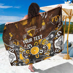 Personalized Hawthorn Hawks Sarong Aboriginal Dot Painting Graffiti Style