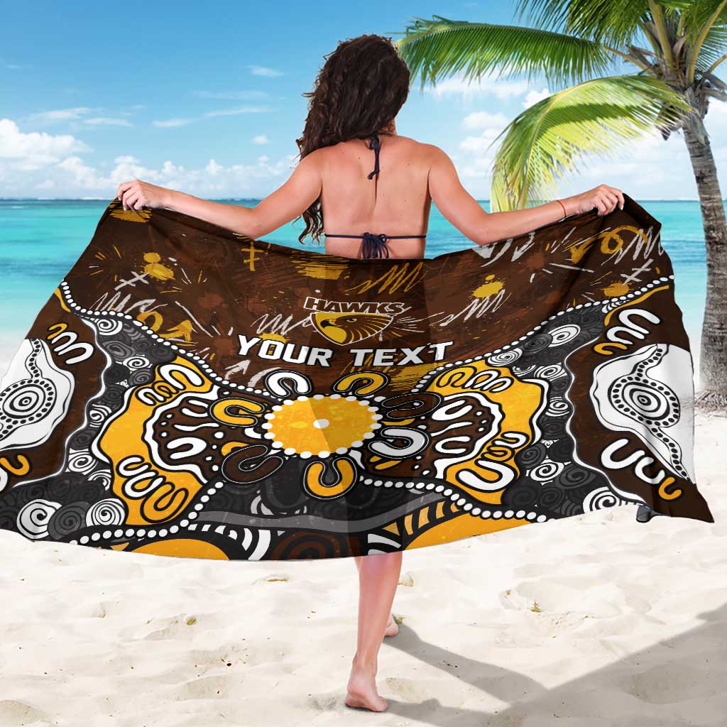 Personalized Hawthorn Hawks Sarong Aboriginal Dot Painting Graffiti Style
