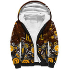Personalized Hawthorn Hawks Sherpa Hoodie Aboriginal Dot Painting Graffiti Style