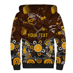 Personalized Hawthorn Hawks Sherpa Hoodie Aboriginal Dot Painting Graffiti Style