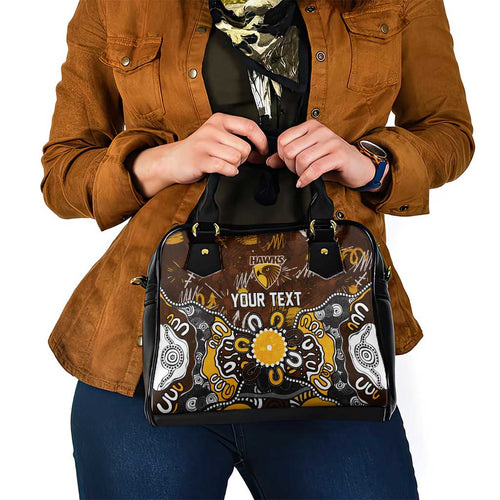 Personalized Hawthorn Hawks Shoulder Handbag Aboriginal Dot Painting Graffiti Style