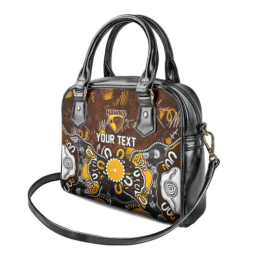 Personalized Hawthorn Hawks Shoulder Handbag Aboriginal Dot Painting Graffiti Style