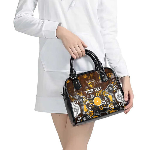 Personalized Hawthorn Hawks Shoulder Handbag Aboriginal Dot Painting Graffiti Style