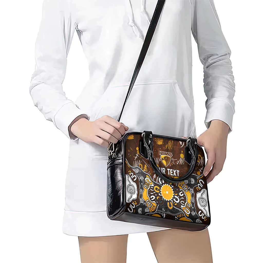 Personalized Hawthorn Hawks Shoulder Handbag Aboriginal Dot Painting Graffiti Style