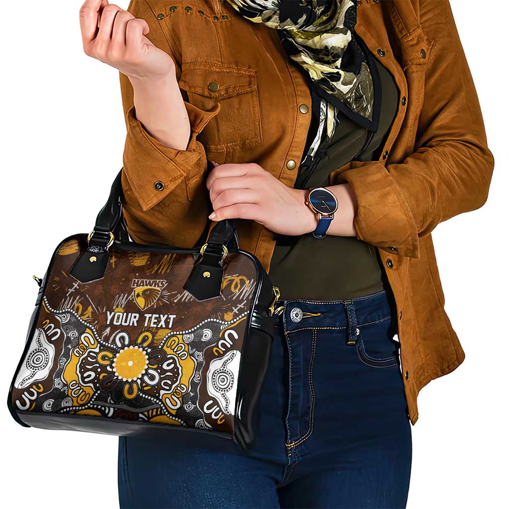Personalized Hawthorn Hawks Shoulder Handbag Aboriginal Dot Painting Graffiti Style