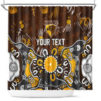 Personalized Hawthorn Hawks Shower Curtain Aboriginal Dot Painting Graffiti Style