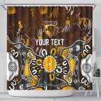 Personalized Hawthorn Hawks Shower Curtain Aboriginal Dot Painting Graffiti Style
