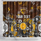 Personalized Hawthorn Hawks Shower Curtain Aboriginal Dot Painting Graffiti Style