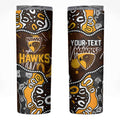 Personalized Hawthorn Hawks Skinny Tumbler Aboriginal Dot Painting Graffiti Style
