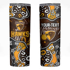 Personalized Hawthorn Hawks Skinny Tumbler Aboriginal Dot Painting Graffiti Style