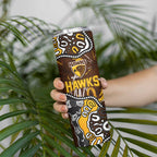 Personalized Hawthorn Hawks Skinny Tumbler Aboriginal Dot Painting Graffiti Style