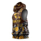Personalized Hawthorn Hawks Sleeveless Hoodie Aboriginal Dot Painting Graffiti Style