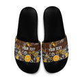 Personalized Hawthorn Hawks Slide Sandals Aboriginal Dot Painting Graffiti Style