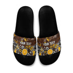 Personalized Hawthorn Hawks Slide Sandals Aboriginal Dot Painting Graffiti Style