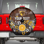 Personalized Hawthorn Hawks Spare Tire Cover Aboriginal Dot Painting Graffiti Style