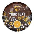 Personalized Hawthorn Hawks Spare Tire Cover Aboriginal Dot Painting Graffiti Style