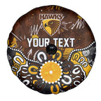 Personalized Hawthorn Hawks Spare Tire Cover Aboriginal Dot Painting Graffiti Style
