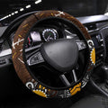 Hawthorn Hawks Steering Wheel Cover Aboriginal Dot Painting Graffiti Style