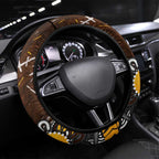 Hawthorn Hawks Steering Wheel Cover Aboriginal Dot Painting Graffiti Style