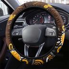 Hawthorn Hawks Steering Wheel Cover Aboriginal Dot Painting Graffiti Style