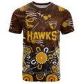 Personalized Hawthorn Hawks T Shirt Aboriginal Dot Painting Graffiti Style