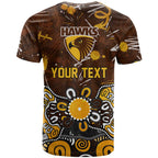 Personalized Hawthorn Hawks T Shirt Aboriginal Dot Painting Graffiti Style