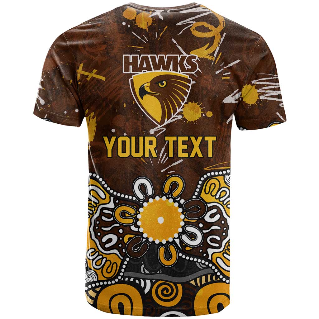 Personalized Hawthorn Hawks T Shirt Aboriginal Dot Painting Graffiti Style