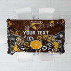 Personalized Hawthorn Hawks Tablecloth Aboriginal Dot Painting Graffiti Style