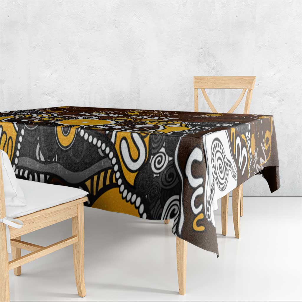 Personalized Hawthorn Hawks Tablecloth Aboriginal Dot Painting Graffiti Style