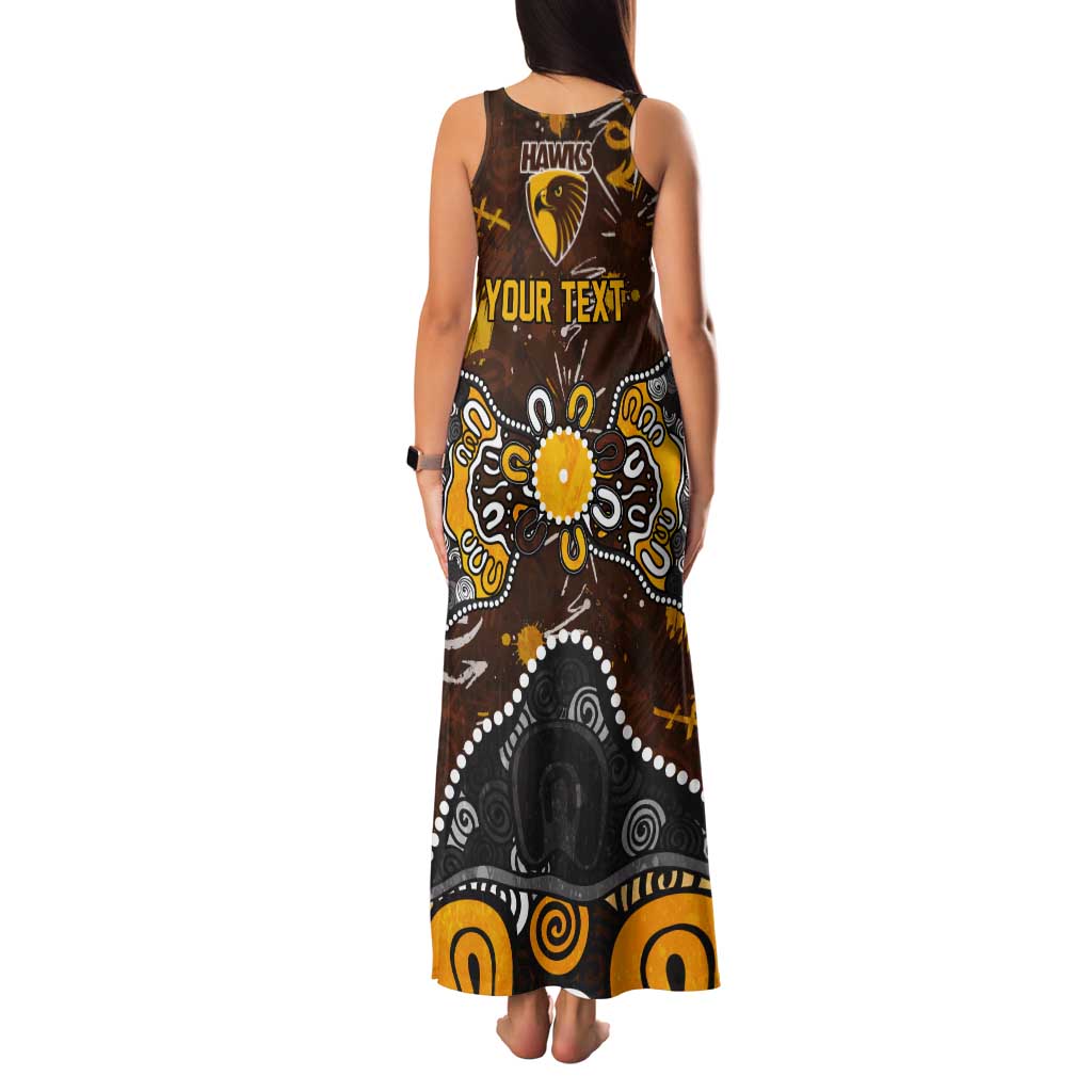 Personalized Hawthorn Hawks Tank Maxi Dress Aboriginal Dot Painting Graffiti Style
