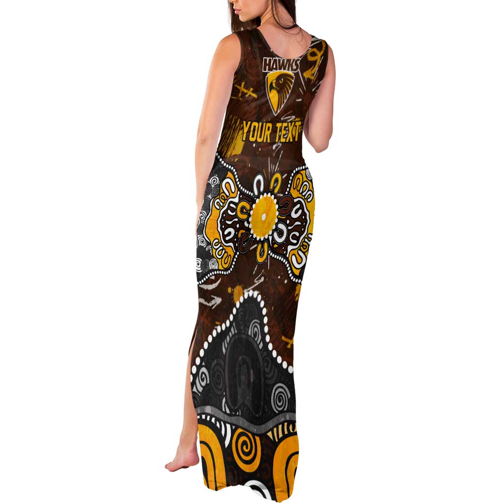 Personalized Hawthorn Hawks Tank Maxi Dress Aboriginal Dot Painting Graffiti Style