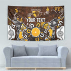 Personalized Hawthorn Hawks Tapestry Aboriginal Dot Painting Graffiti Style