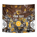 Personalized Hawthorn Hawks Tapestry Aboriginal Dot Painting Graffiti Style