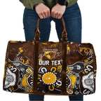 Personalized Hawthorn Hawks Travel Bag Aboriginal Dot Painting Graffiti Style