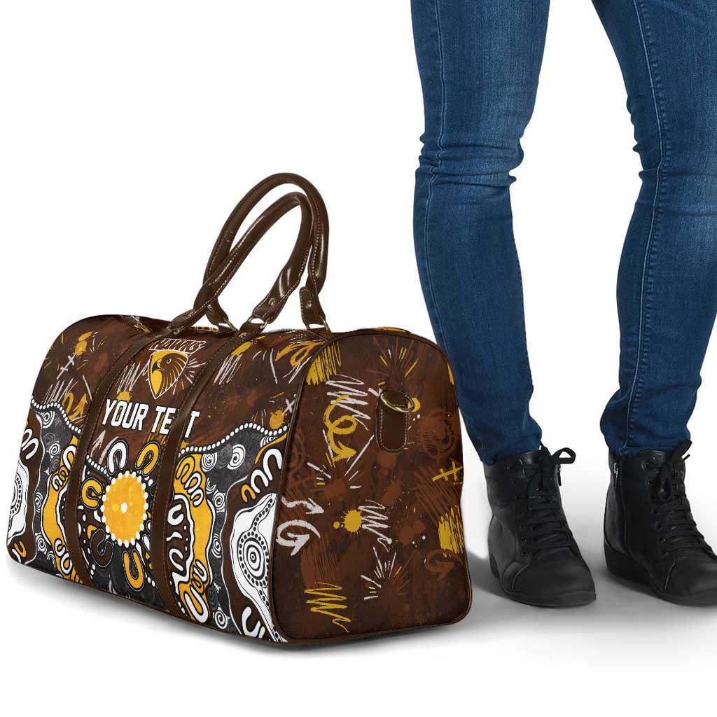 Personalized Hawthorn Hawks Travel Bag Aboriginal Dot Painting Graffiti Style