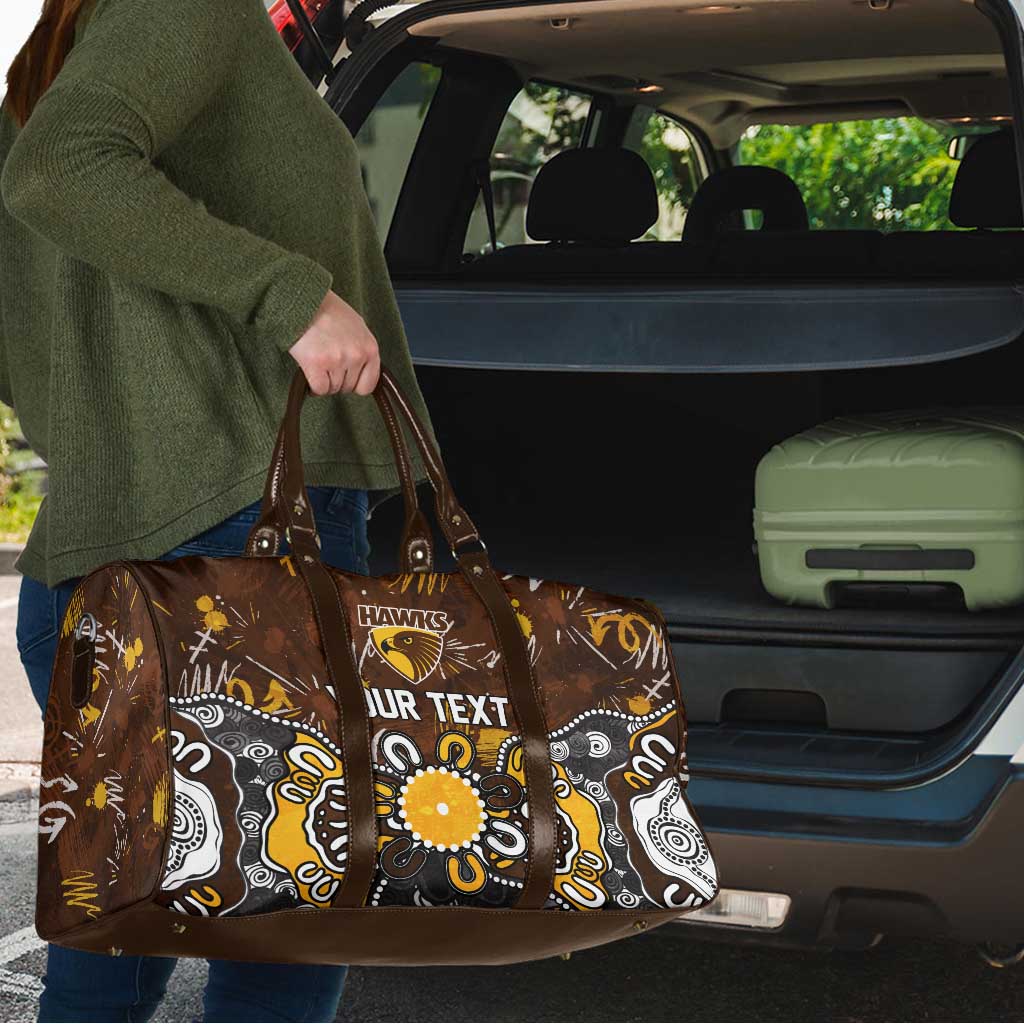 Personalized Hawthorn Hawks Travel Bag Aboriginal Dot Painting Graffiti Style