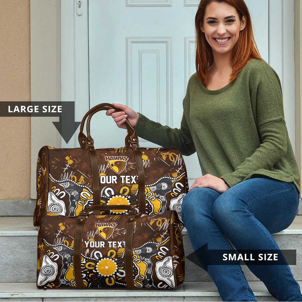 Personalized Hawthorn Hawks Travel Bag Aboriginal Dot Painting Graffiti Style