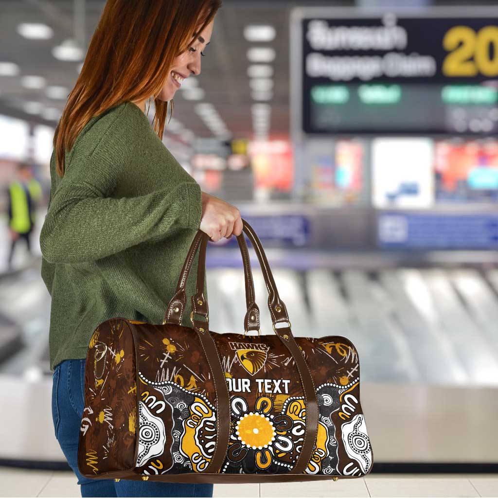 Personalized Hawthorn Hawks Travel Bag Aboriginal Dot Painting Graffiti Style