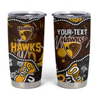Personalized Hawthorn Hawks Tumbler Cup Aboriginal Dot Painting Graffiti Style