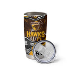 Personalized Hawthorn Hawks Tumbler Cup Aboriginal Dot Painting Graffiti Style