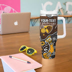 Personalized Hawthorn Hawks Tumbler With Handle Aboriginal Dot Painting Graffiti Style