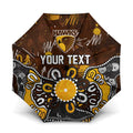 Personalized Hawthorn Hawks Umbrella Aboriginal Dot Painting Graffiti Style