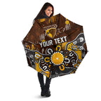 Personalized Hawthorn Hawks Umbrella Aboriginal Dot Painting Graffiti Style